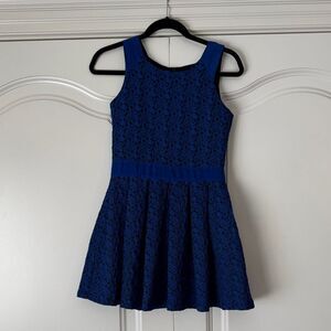 Elisa B Charming Navy Lace Kids Dress
